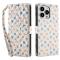  iPhone 16 Pro Max Fodral Rhombus Läder Blommor Vit - Teknikhallen.se