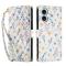  iPhone 16 Fodral Rhombus Läder Blommor Vit - Teknikhallen.se