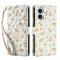  iPhone 16 Fodral Rhombus Läder Blommor Vit - Teknikhallen.se
