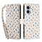  iPhone 16 Fodral Rhombus Läder Blommor Vit - Teknikhallen.se