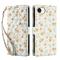  iPhone 16e Fodral Rhombus Läder Blommor Vit - Teknikhallen.se