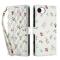  iPhone 16e Fodral Rhombus Läder Blommor Vit - Teknikhallen.se