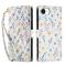  iPhone 16e Fodral Rhombus Läder Blommor Vit - Teknikhallen.se
