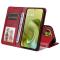  Motorola Moto G86 Power / G86 5G Fodral Läder Röd - Teknikhallen.se