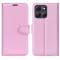  Motorola Moto G86 5G Fodral Litchi Läder Ljus Rosa - Teknikhallen.se