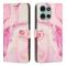  Motorola Moto G86 Power / G86 5G Fodral Läder Marmor Rosa - Teknikhallen.se