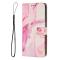  Motorola Moto G86 Power / G86 5G Fodral Läder Marmor Rosa - Teknikhallen.se