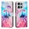  Motorola Moto G86 Power/G86 5G Fodral Läder Marmor Rosa/Lila - Teknikhallen.se
