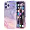  iPhone 17 Pro Skal Hybrid Med Marmor Tryck Lila / Rosa - Teknikhallen.se