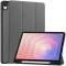 Samsung Galaxy Tab S11 Fodral Tri-Fold Läder Grå - Teknikhallen.se