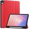 Samsung Galaxy Tab S11 Fodral Tri-Fold Läder Röd - Teknikhallen.se