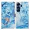  Samsung Galaxy S26 Fodral Med Tryck Blå Marmor - Teknikhallen.se