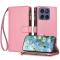  Motorola Edge 70 Fodral Multifunktionellt Läder Rosa - Teknikhallen.se