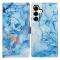  Samsung Galaxy A37 5G Fodral Med Tryck Blå Marmor - Teknikhallen.se