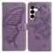  Samsung Galaxy A57 5G Fodral Med Fjäril Tryck Lila - Teknikhallen.se