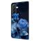  Samsung Galaxy A37 5G Fodral Läder Blå Rosor - Teknikhallen.se