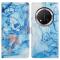  Honor Magic7 Lite Fodral Med Tryck Blå Marmor - Teknikhallen.se