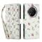  Honor Magic7 Lite Fodral Rhombus Läder Blommor Vit - Teknikhallen.se