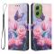  Motorola Moto G06 / G06 Power Fodral Med Tryck Rosa Blommor - Teknikhallen.se