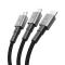 Tech-Protect Tech-Protect 1.2m 3in1 USB-C/Lightning/Micro USB Kabel Iron Grey - Teknikhallen.se