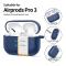 Tech-Protect Tech-Protect AirPods Pro 3 Skal Silikon Hook Navy Blue - Teknikhallen.se
