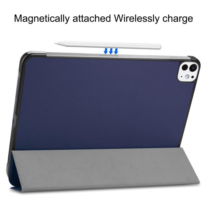 Bild 4,  iPad Pro 11 2025/2024 Fodral Tri-Fold Mörk Blå - Teknikhallen.se