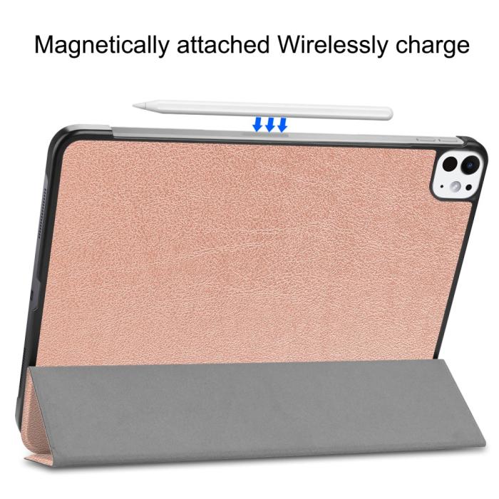 Bild 4,  iPad Pro 11 2025/2024 Fodral Tri-Fold Roséguld - Teknikhallen.se