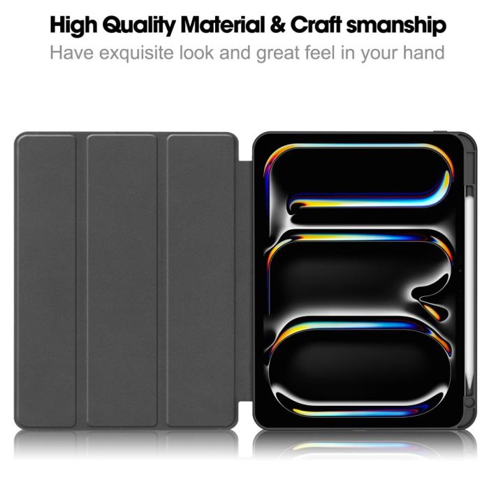 Bild 2,  iPad Pro 11 2025/2024 Fodral Tri-Fold Pennhållare Röd - Teknikhallen.se