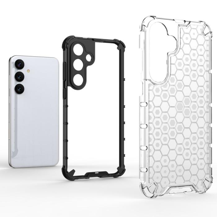 Bild 2,  Samsung Galaxy S25 Skal Hybrid Honeycomb Blå - Teknikhallen.se