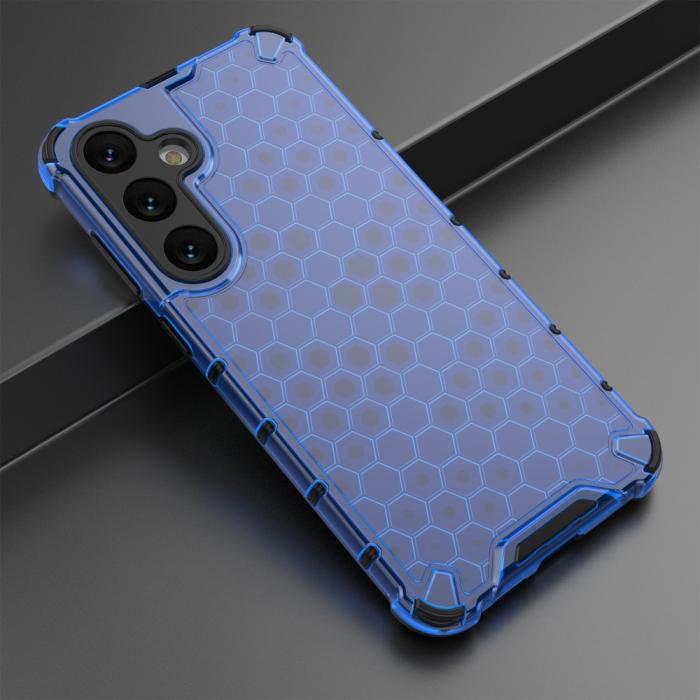 Bild 5,  Samsung Galaxy S25 Skal Hybrid Honeycomb Blå - Teknikhallen.se