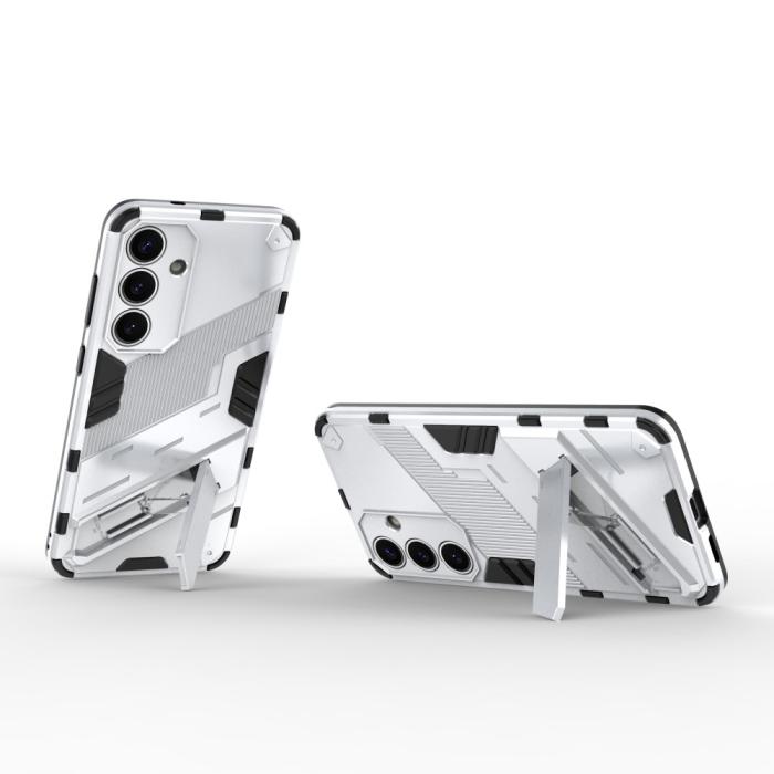 Bild 2,  Samsung Galaxy S25 Skal Kickstand Hybrid Armor Vit - Teknikhallen.se