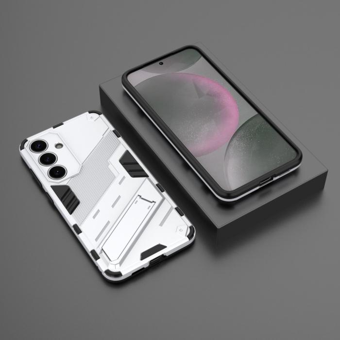 Bild 6,  Samsung Galaxy S25 Skal Kickstand Hybrid Armor Vit - Teknikhallen.se