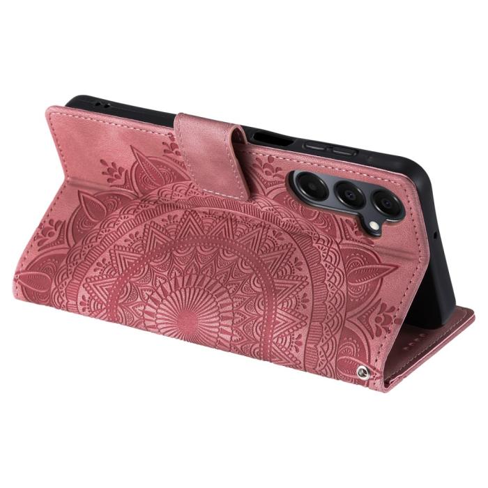 Bild 4,  Samsung Galaxy S25 Fodral Mandala Läder Roséguld - Teknikhallen.se