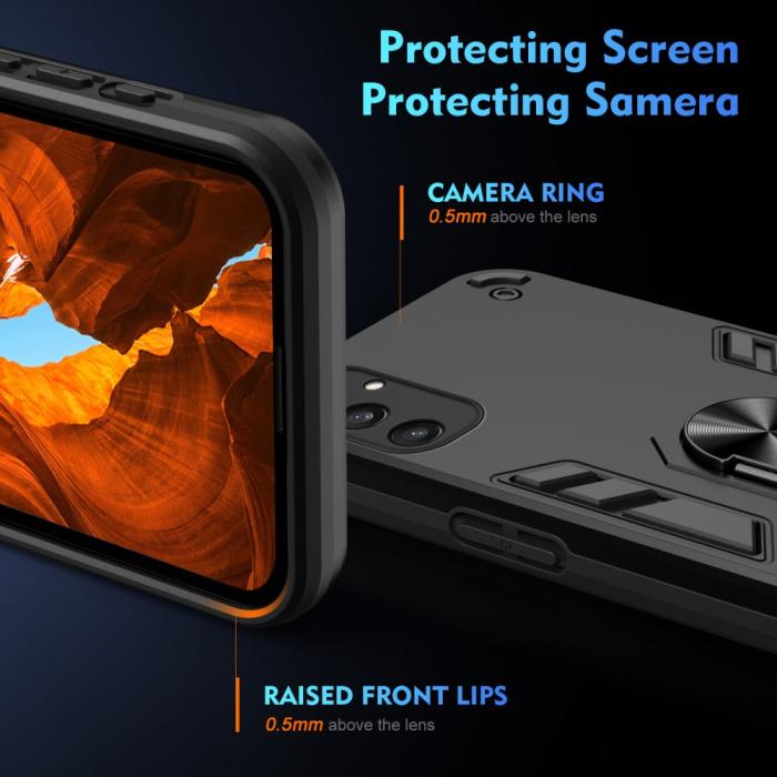 Bild 4,  Samsung Galaxy S25 Skal Hybrid Armor Ring Svart - Teknikhallen.se