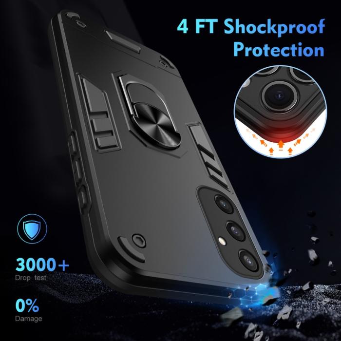 Bild 5,  Samsung Galaxy S25 Skal Hybrid Armor Ring Svart - Teknikhallen.se
