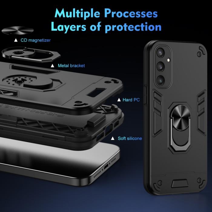 Bild 6,  Samsung Galaxy S25 Skal Hybrid Armor Ring Svart - Teknikhallen.se