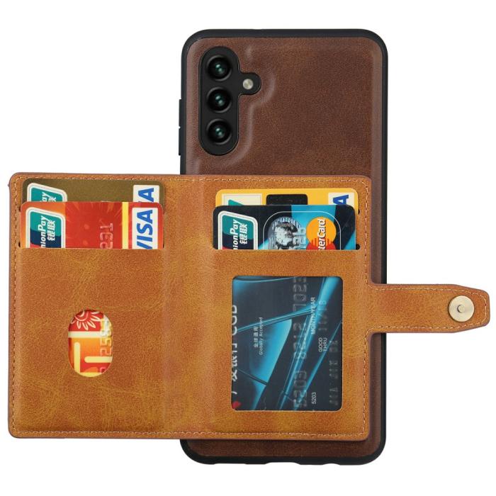 Bild 2,  Samsung Galaxy S25 Läder Skal Med Kortfack Svart - Teknikhallen.se