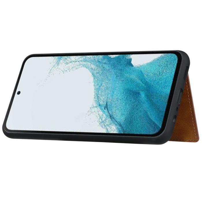 Bild 4,  Samsung Galaxy S25 Läder Skal Med Kortfack Svart - Teknikhallen.se