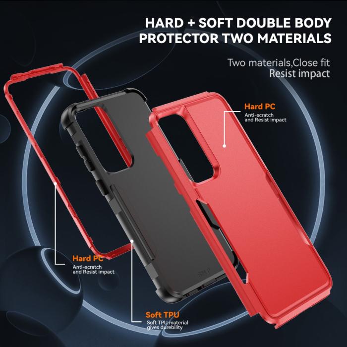 Bild 5,  Samsung Galaxy S25 Skal Extreme Shockproof Hybrid Röd - Teknikhallen.se