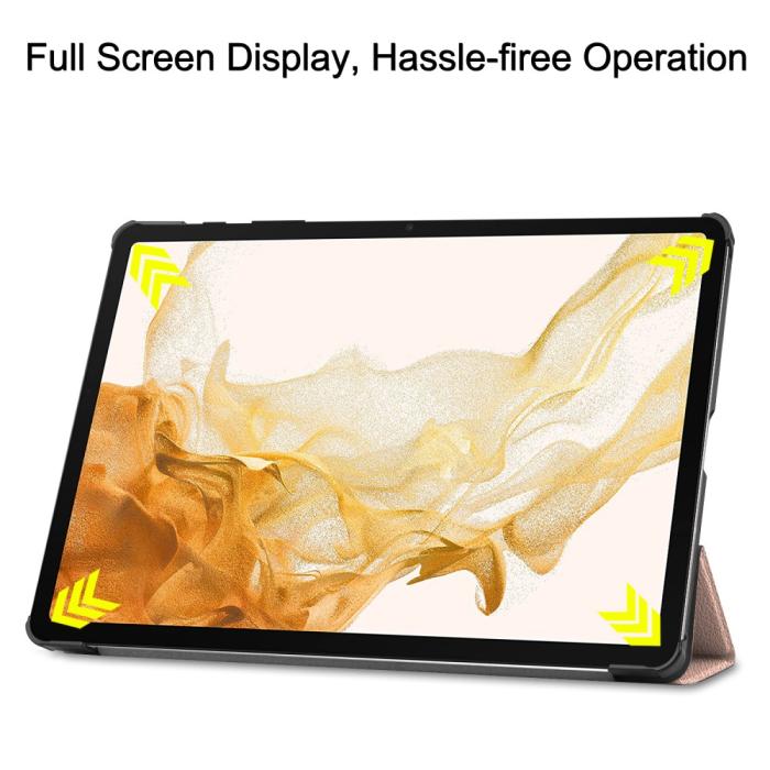 Bild 3,  Galaxy Tab S10 Plus/S9 Plus/S9 FE Plus Fodral Tri-Fold Roséguld - Teknikhallen.se