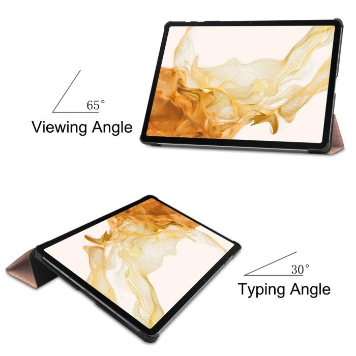 Bild 5,  Galaxy Tab S10 Plus/S9 Plus/S9 FE Plus Fodral Tri-Fold Roséguld - Teknikhallen.se