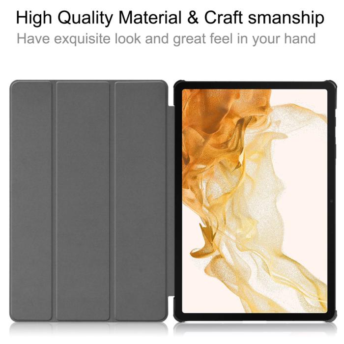Bild 2,  Galaxy Tab S10 Plus/S9 Plus/S9 FE Plus Fodral Tri-Fold Grå - Teknikhallen.se