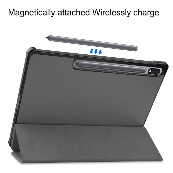Bild 6,  Galaxy Tab S10 Plus/S9 Plus/S9 FE Plus Fodral Tri-Fold Grå - Teknikhallen.se