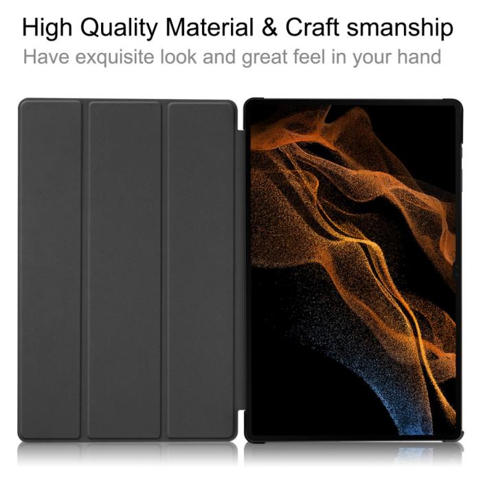 Bild 2,  Galaxy Tab S10 Ultra/S9 Ultra/S8 Ultra Fodral Tri-Fold Roséguld - Teknikhallen.se