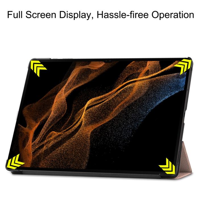 Bild 5,  Galaxy Tab S10 Ultra/S9 Ultra/S8 Ultra Fodral Tri-Fold Roséguld - Teknikhallen.se
