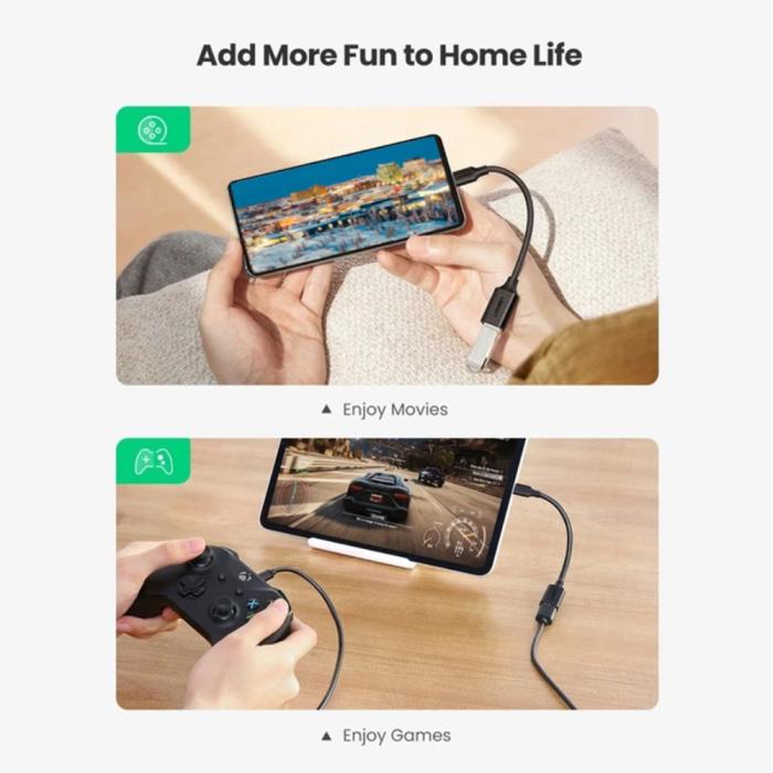 Bild 6, UGREEN UGREEN USB-C Hane - USB-A 3.0 Hona Adapter Svart - Teknikhallen.se