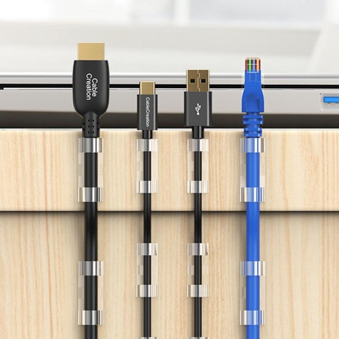 Bild 5, CableCreation CableCreation 50-PACK Självhäftande Kabelklämmor - Teknikhallen.se