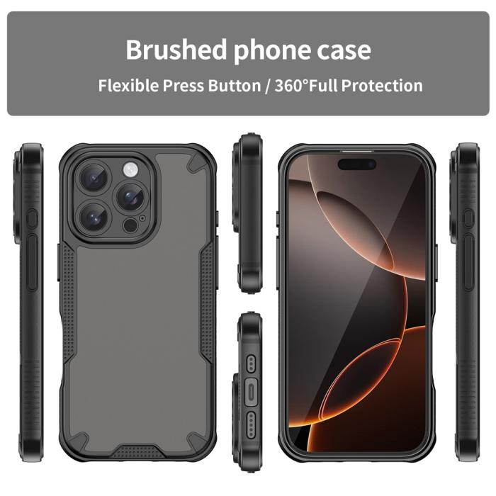 Bild 2,  iPhone 16 Pro Skal Frosted Armor Series Svart - Teknikhallen.se