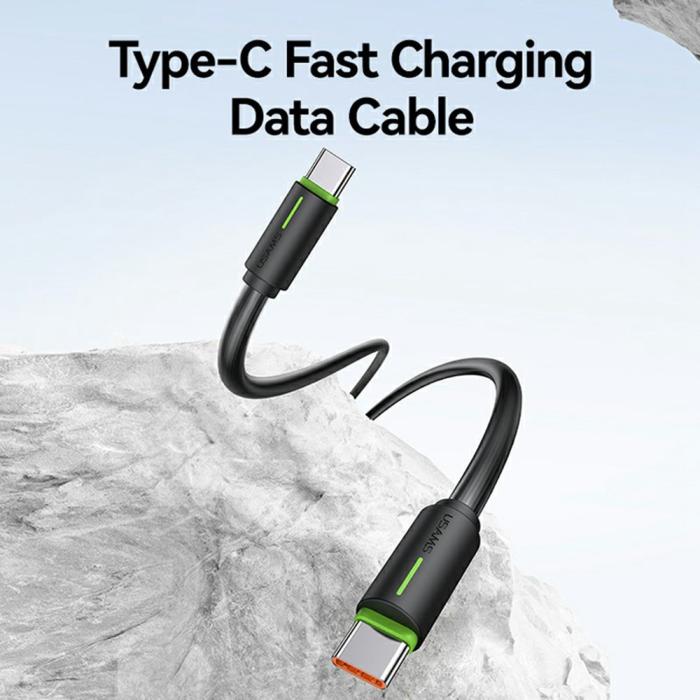 Bild 3, USAMS USAMS 1m 60W USB-C - USB-C Kabel Svart - Teknikhallen.se