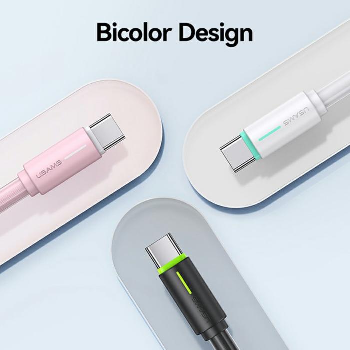 Bild 5, USAMS USAMS 1m 60W USB-C - USB-C Kabel Svart - Teknikhallen.se
